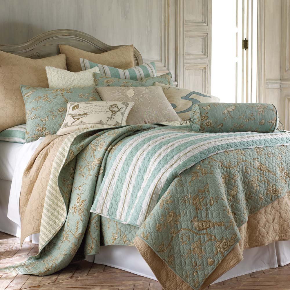Lyon Teal Coverlet Set | Queen Bed