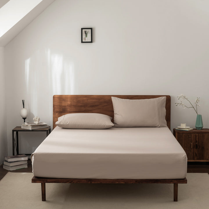 Casey Cotton Fitted Sheet & Pillowcase Combo 400TC Linen | Super King Bed 50cm