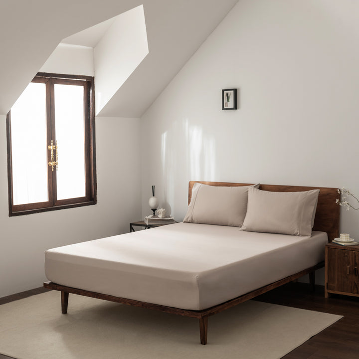 Casey Cotton Fitted Sheet & Pillowcase Combo 400TC Linen | Super King Bed 50cm