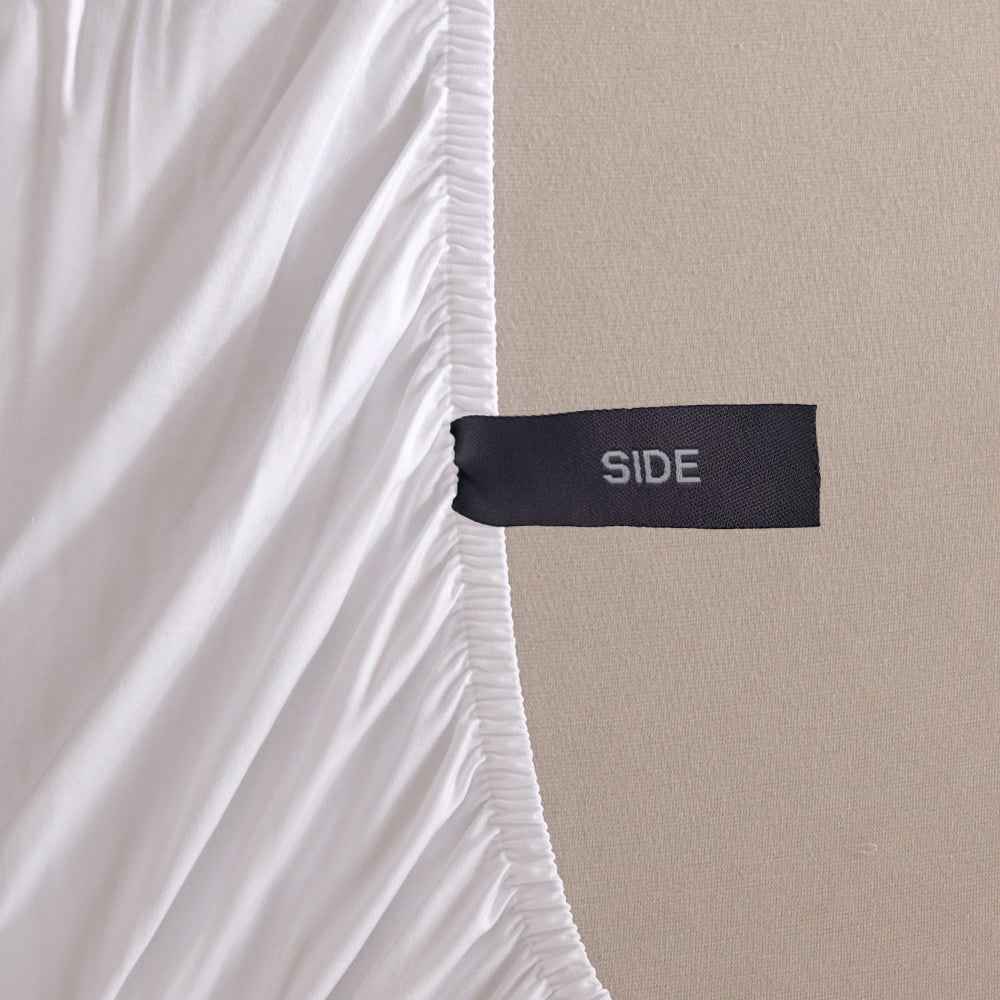 Casey Cotton Fitted Sheet & Pillowcase Combo 400TC White | Super King Bed 60cm