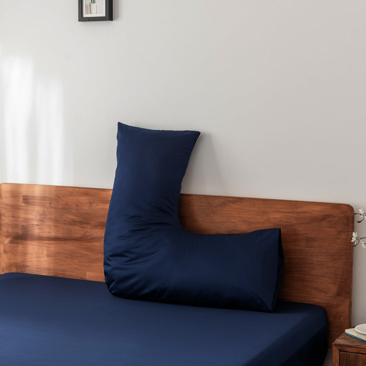 Casey Cotton V Shaped Pillowcase 400TC Navy