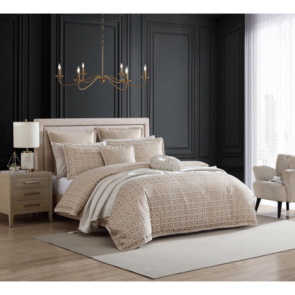 Davinci Constantine Gold Quilt Cover Set Lifestyle | My Linen