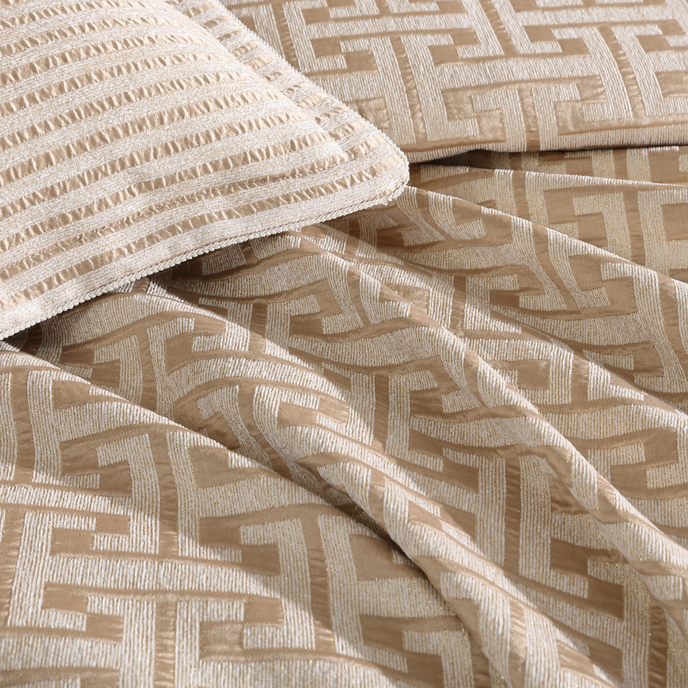 Davinci Constantine Gold Quilt Cover Set Detail | My Linen