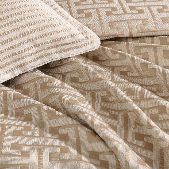 Davinci Constantine Gold Quilt Cover Set Detail | My Linen