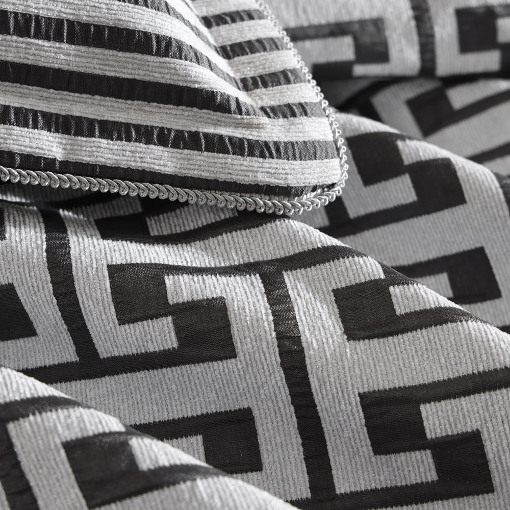 Davinci Constantine Gunmetal Quilt Cover Set Detail | My Linen