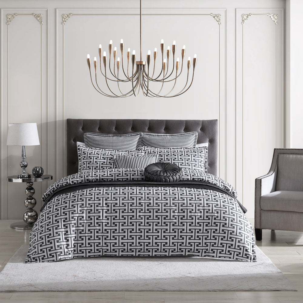 Davinci Constantine Gunmetal Quilt Cover Set | My Linen