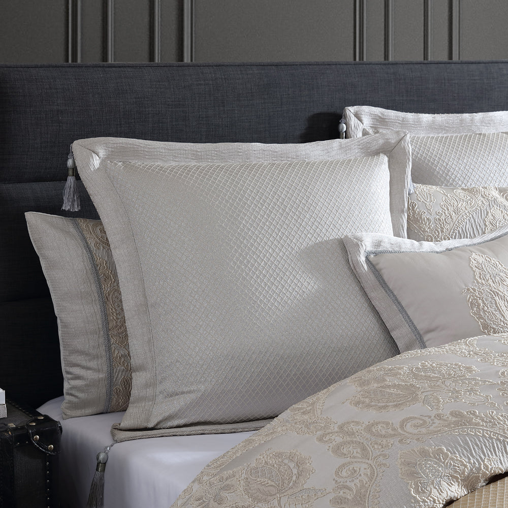 Davinci Emerson Ivory Quilt Cover Set Closeup | My Linen