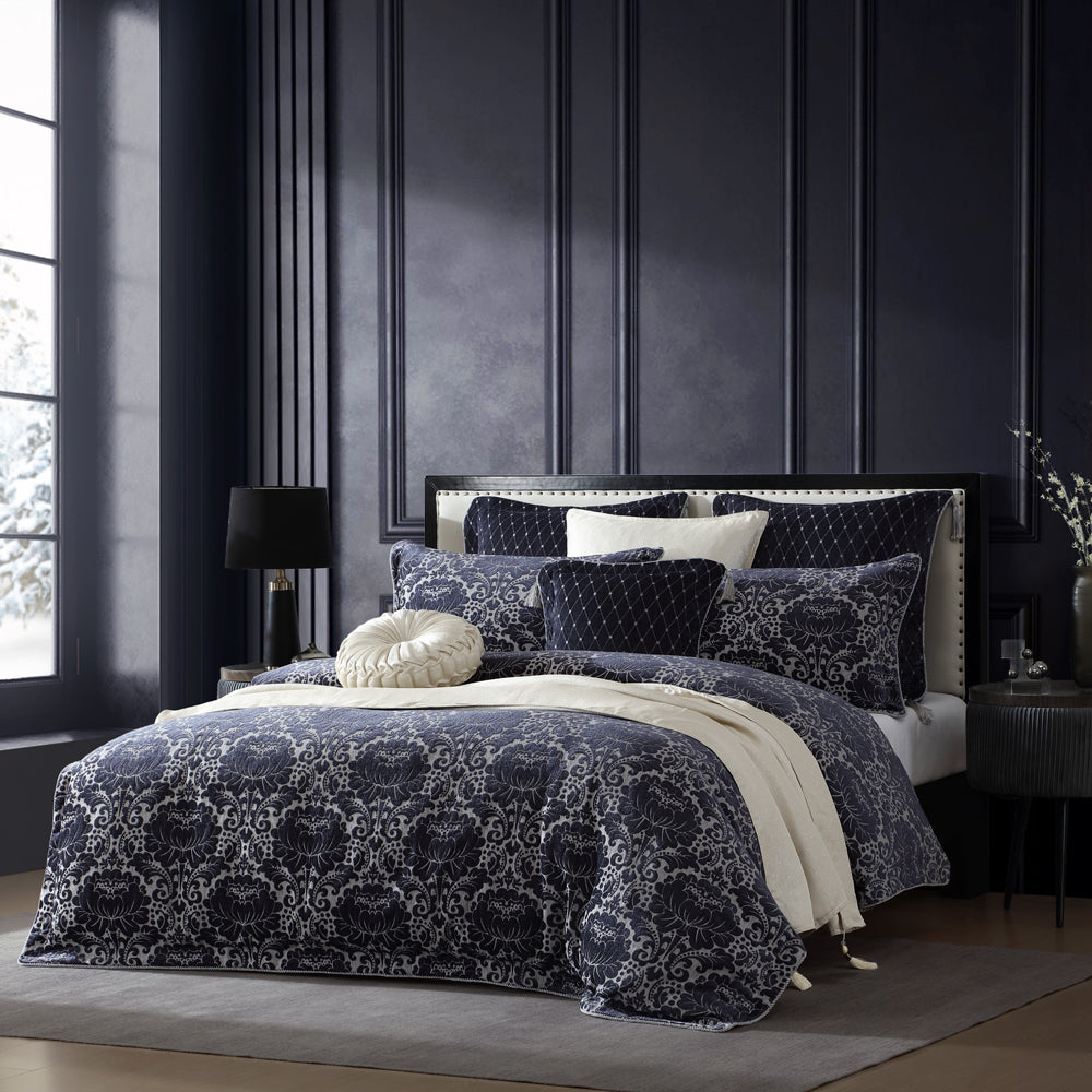 Davinci Esmeralda Ink Quilt Cover Set Lifestyle | My Linen