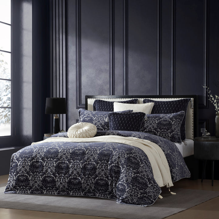 Davinci Esmeralda Ink Quilt Cover Set Lifestyle | My Linen
