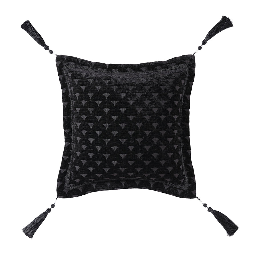 Davinci Imperial Black Square Filled Cushion | My Linen