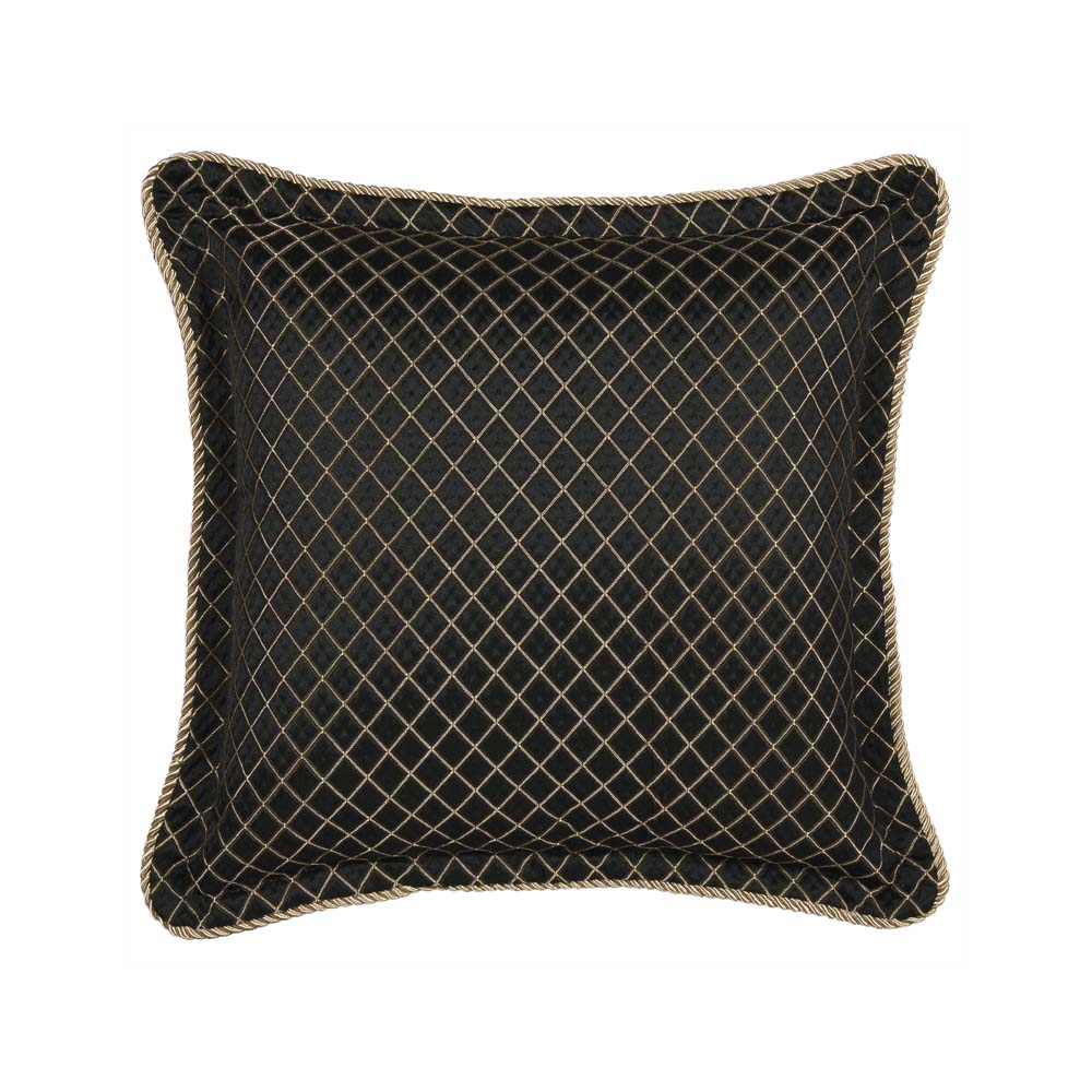 Lancaster Black Square Filled Cushion