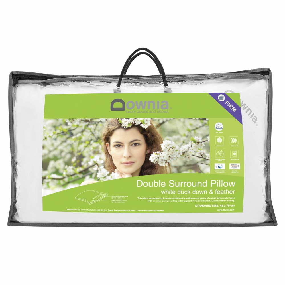 Double Surround Collection Down and Feather Firm Profile Pillow