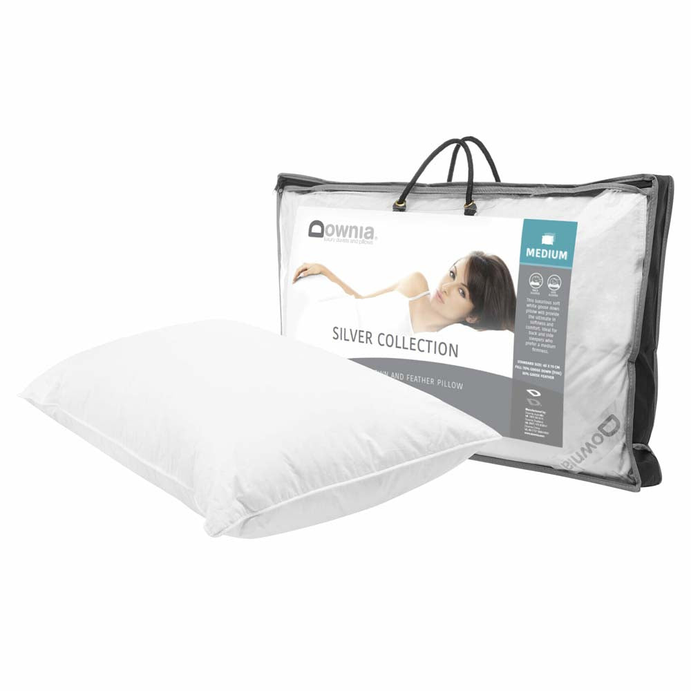 Silver Collection White Goose Down Medium Profile Pillow