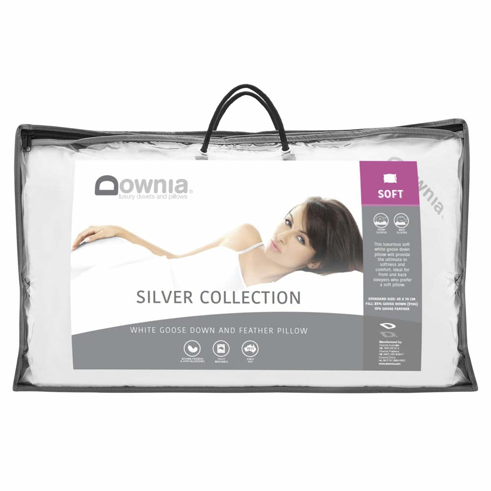 Silver Collection White Goose Down Soft Profile Pillow