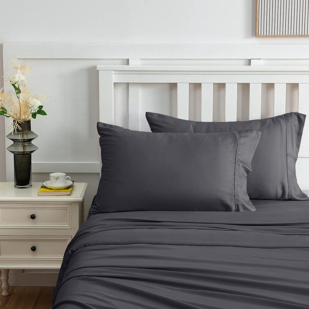 100% Bamboo Sheet Set 400TC Charcoal | King Bed