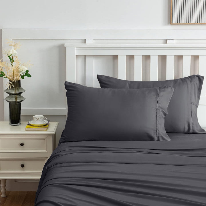 100% Bamboo Sheet Set 400TC Charcoal | King Bed
