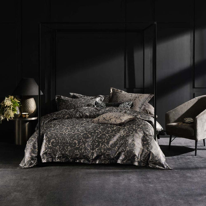 Adalina Black Quilt Cover Set | Queen Bed