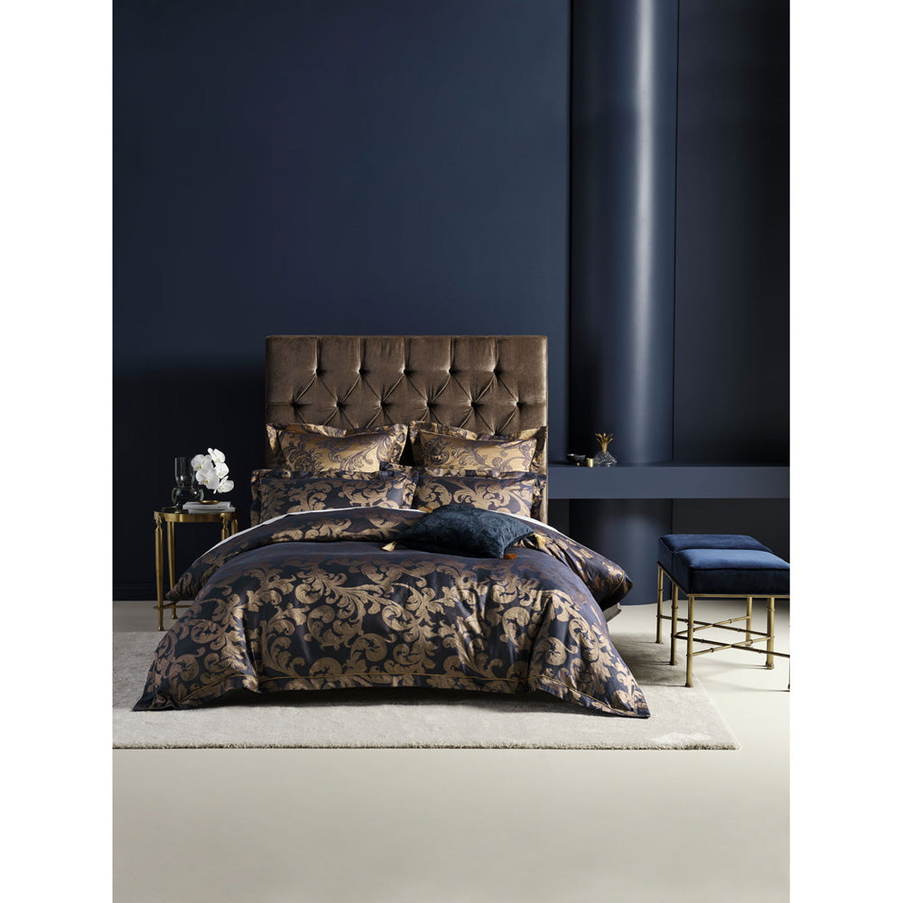 Verity Navy Quilt Cover Set | King Bed