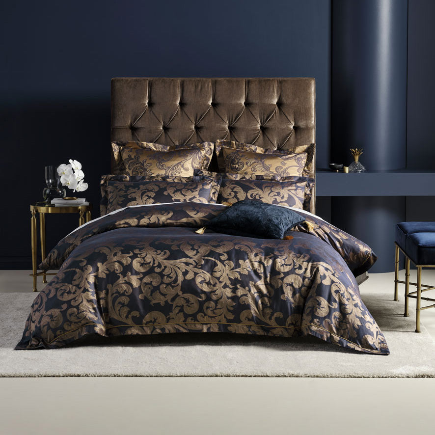Verity Navy Quilt Cover Set | Queen Bed