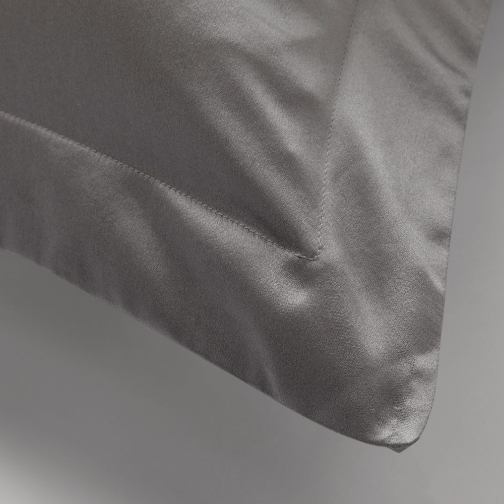 Lanham Silk Tailored Standard Pillowcase | Flint