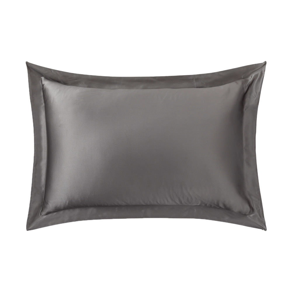 Lanham Silk Tailored Standard Pillowcase | Flint