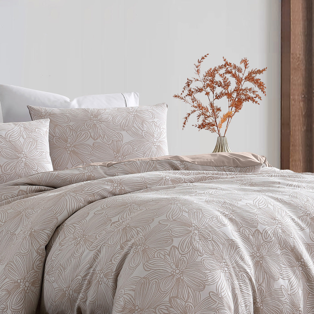 Ardor Boudoir Avena Almond Quilt Cover Set Closeup | My Linen