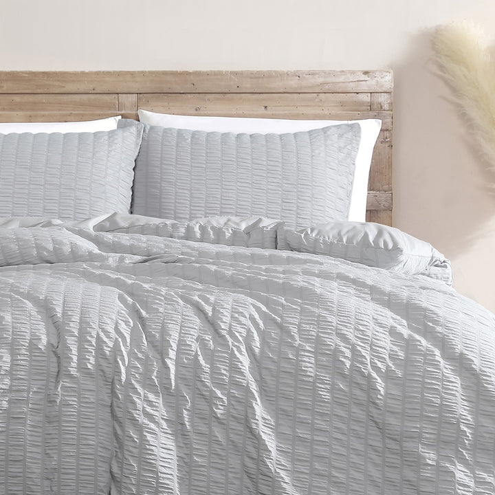 Ardor Boudoir Byron Silver Quilt Cover Set Closeup | My Linen