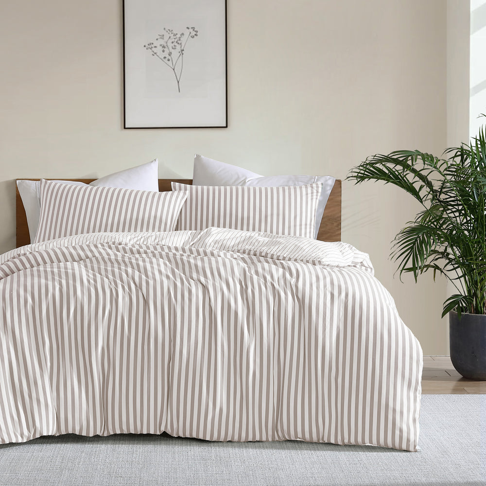 Ardor Boudoir Frankie Stripe Natural Quilt Cover Set | My Linen