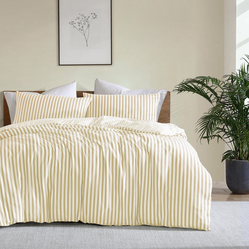 Ardor Boudoir Frankie Stripe Yellow Quilt Cover Set | My Linen