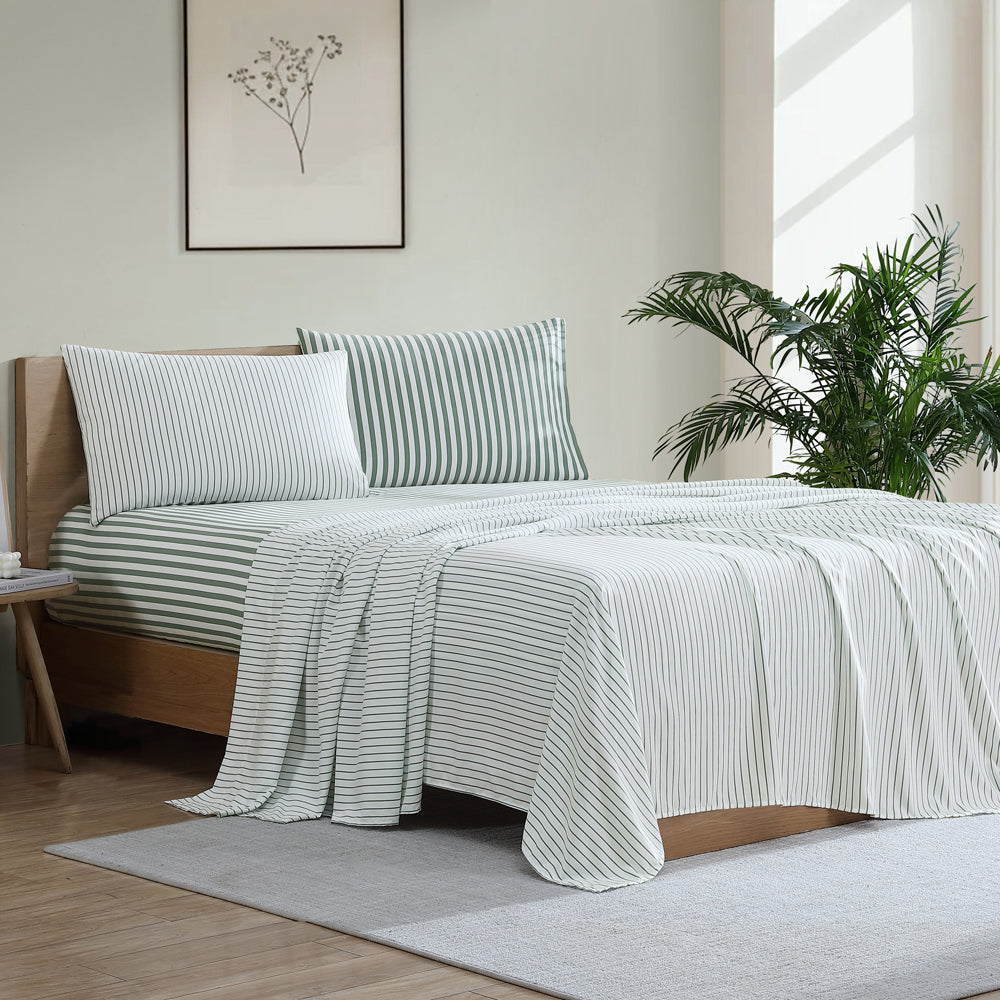 Ardor Boudoir Frankie Stripe Sage Sheet Set | My Linen