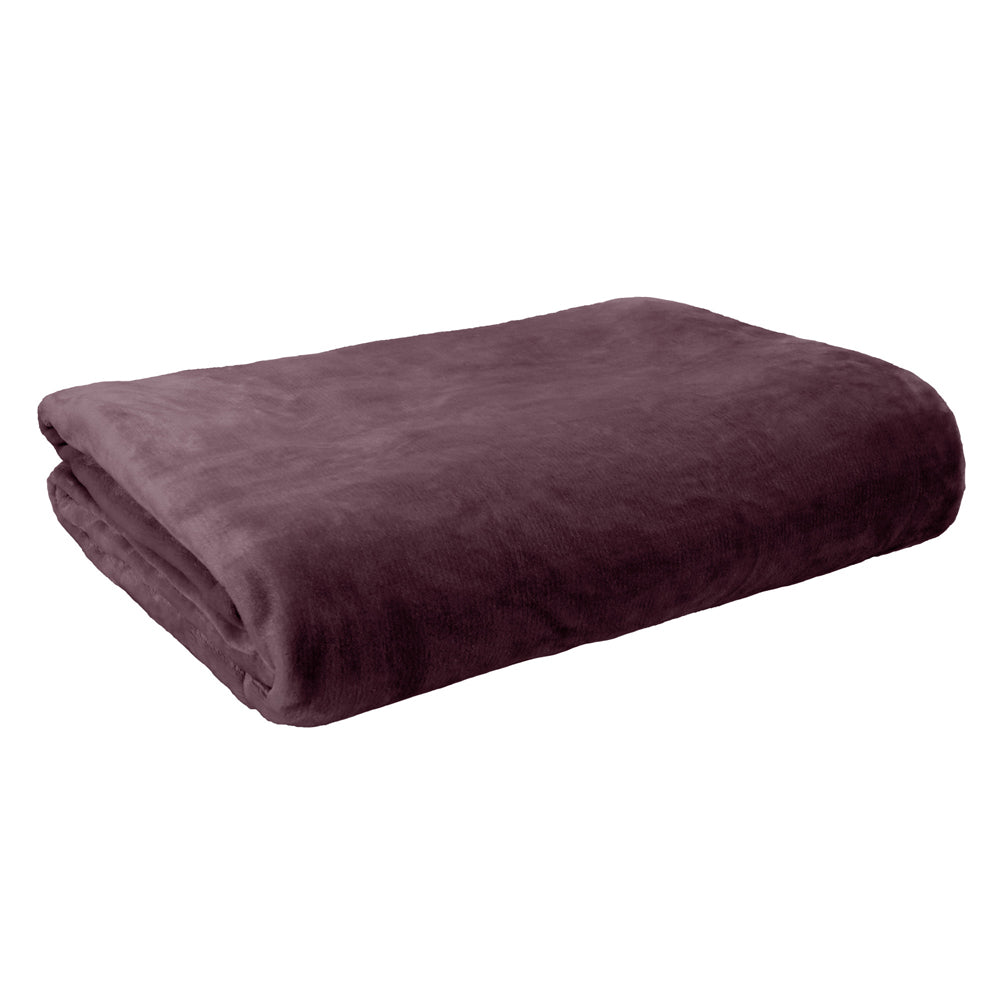 Lucia Plush Blanket Aubergine | Double Bed