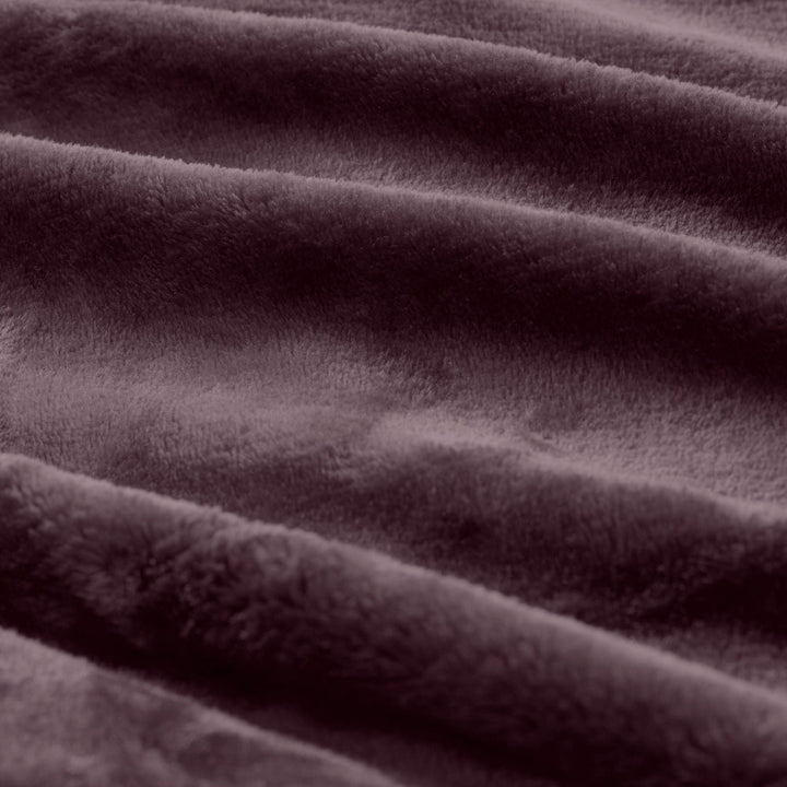 Lucia Plush Blanket Aubergine | Super King