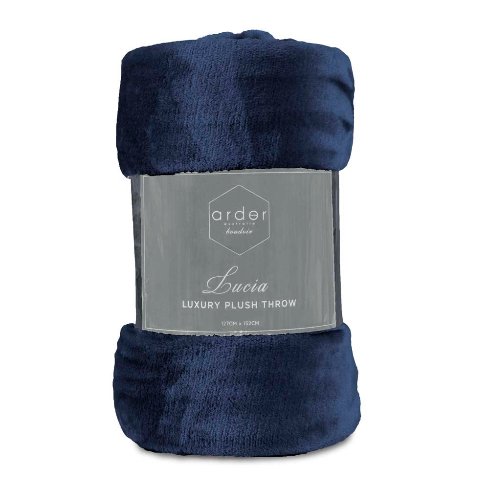 Lucia Plush Navy Throw