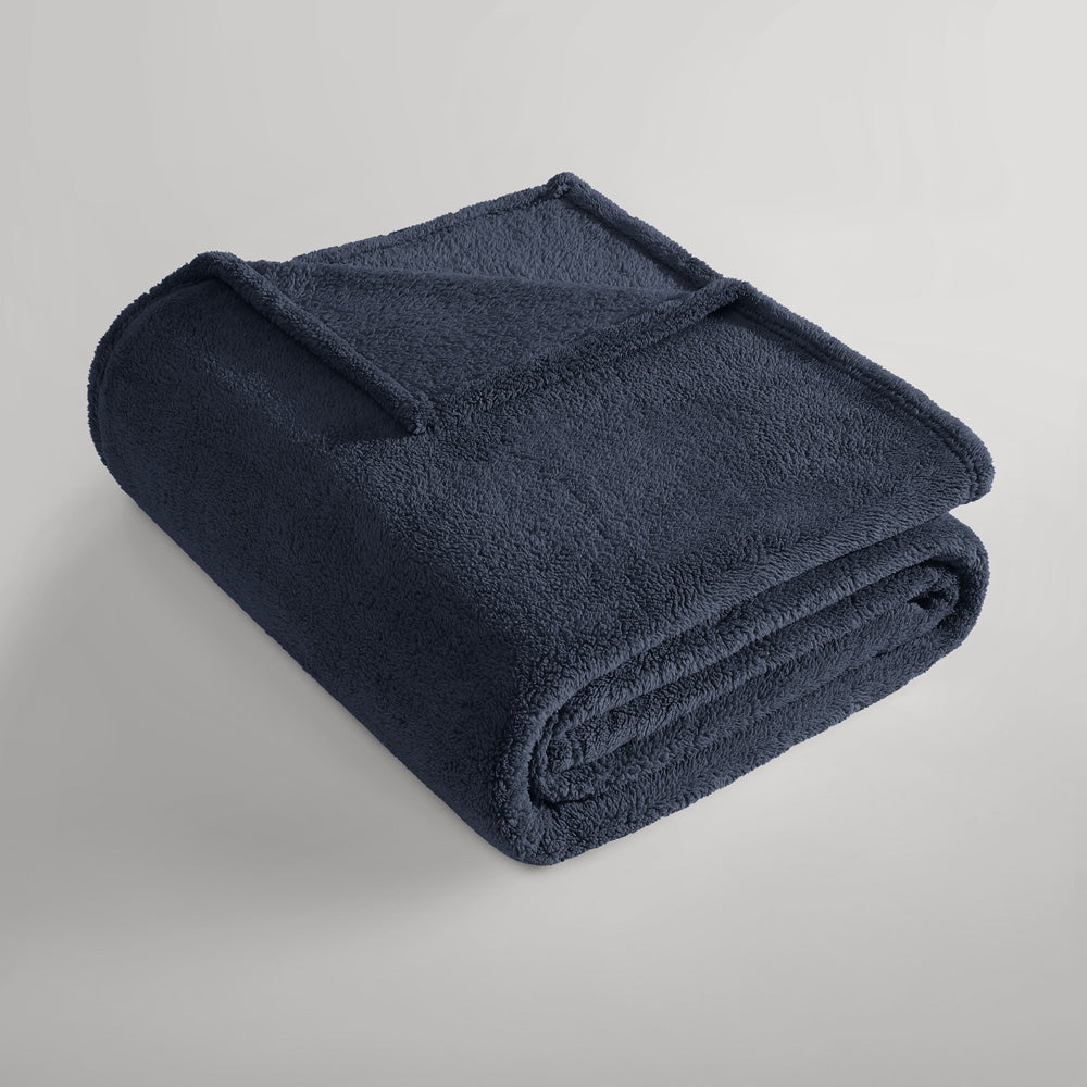 Ardor Boudoir Teddy Fleece Navy Blanket | My Linen