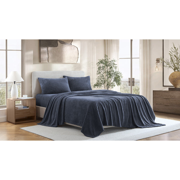 Ardor Boudoir Teddy Fleece Navy Sheet Set Lifestyle | My Linen