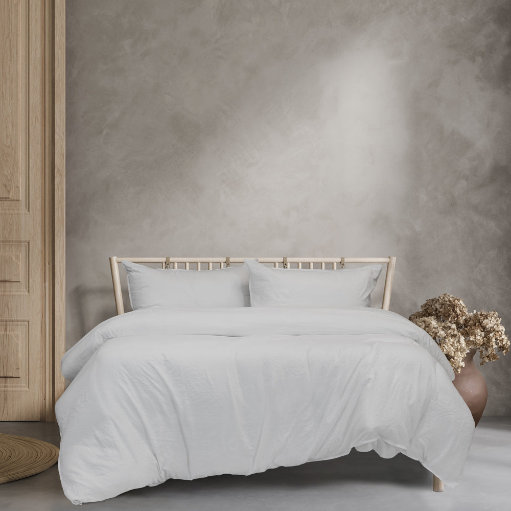 Ardor Boudoir Vintage Washed White Quilt Cover Set | My Linen