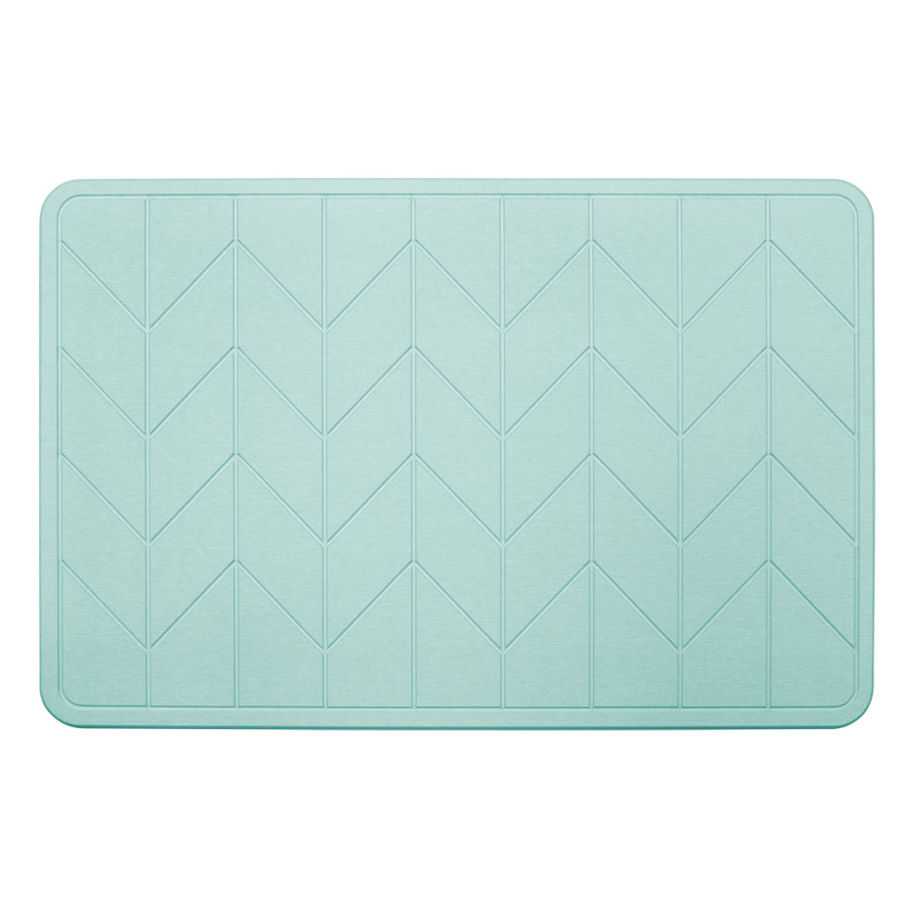 Algodon Dri Bath Stone Marine Blue Bath Mat | My Linen