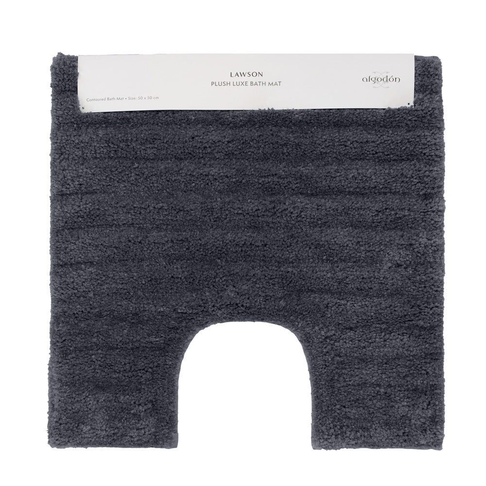 Algodon Lawson Plush Ebony Contour Bath Mat | My Linen
