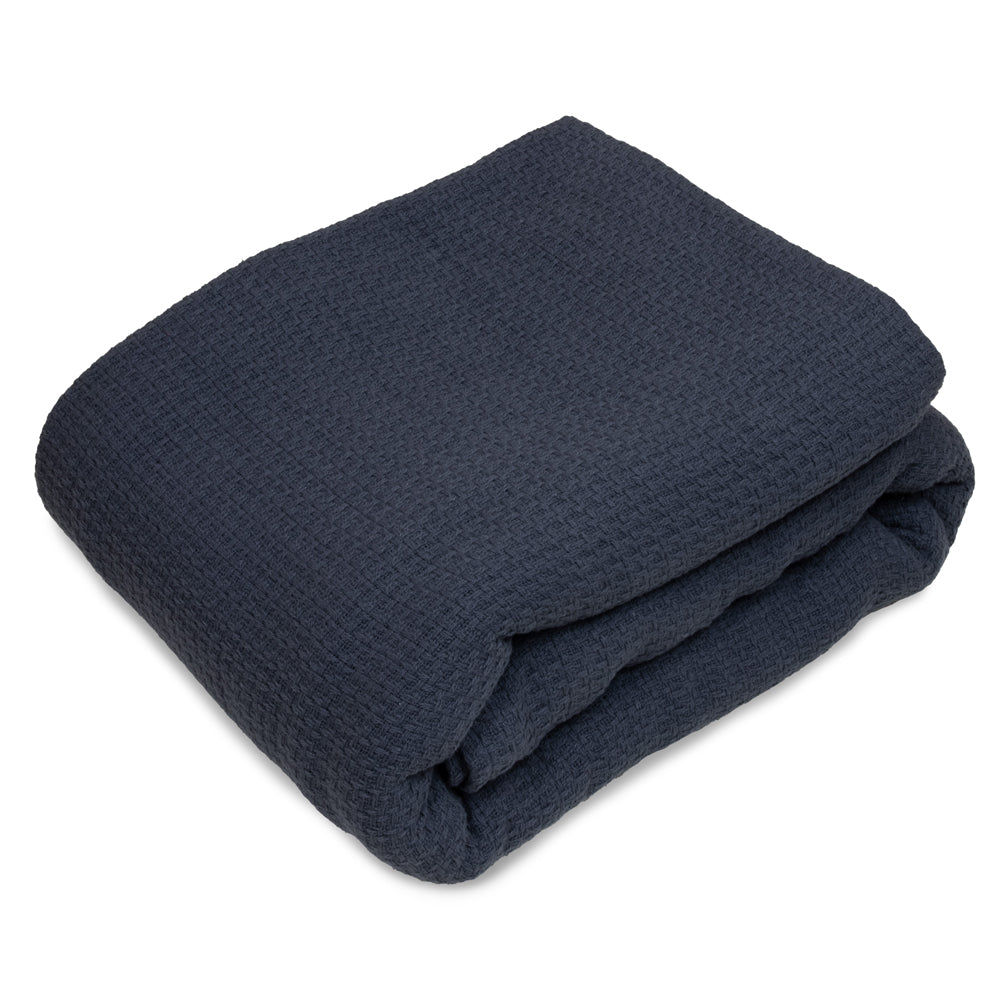 Algodon Sophie Cotton Waffle Charcoal Blanket | My Linen