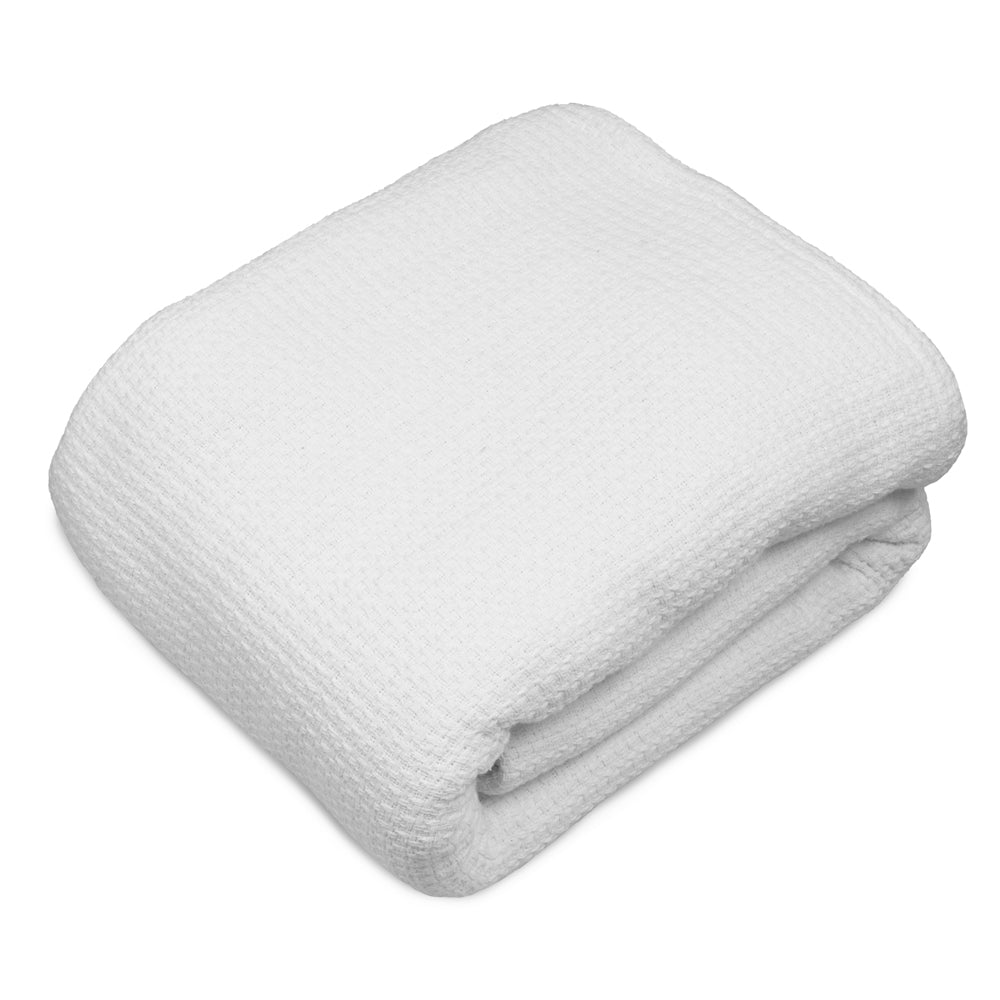 Algodon Sophie Cotton Waffle White Blanket | My Linen