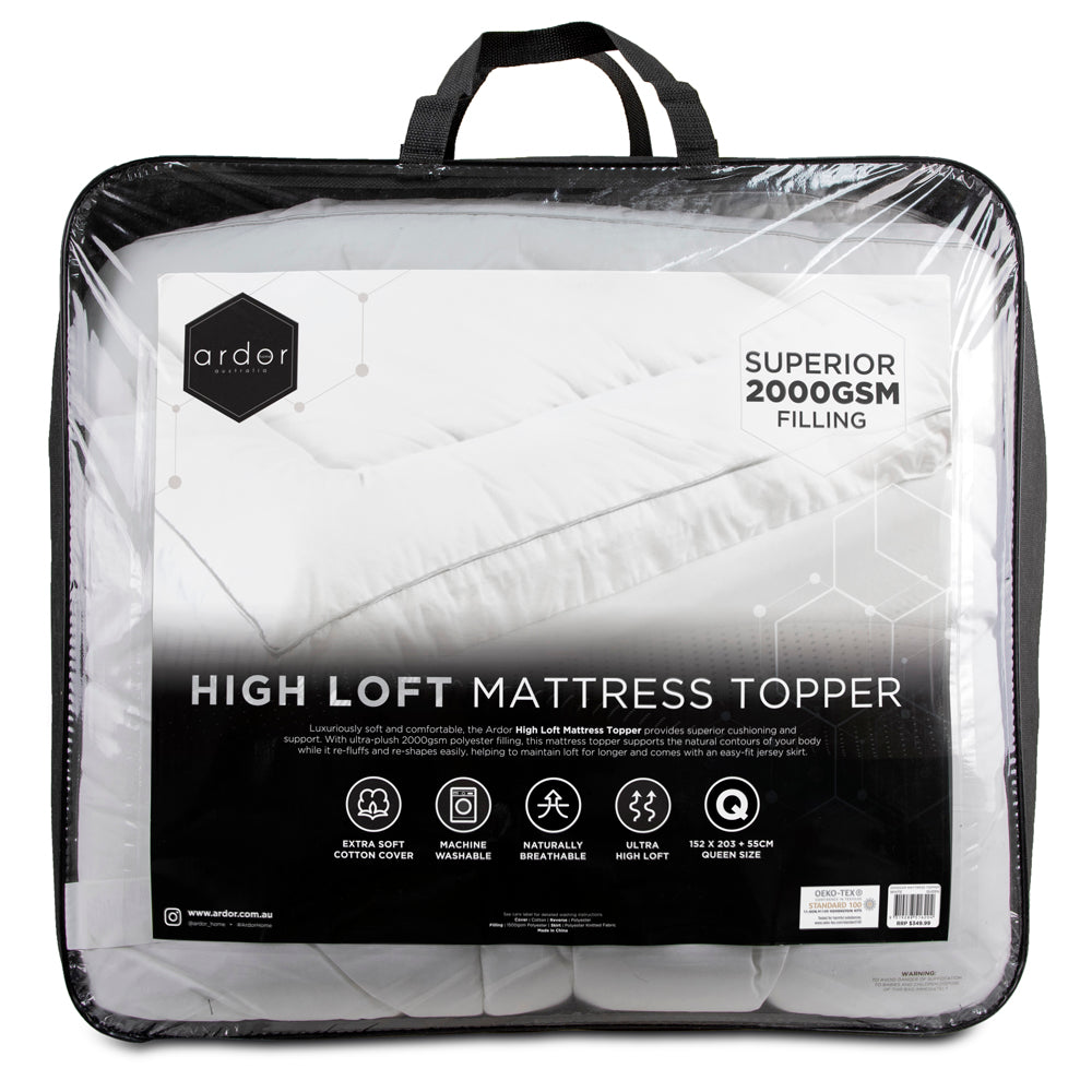 Ardor High Loft Microfibre 2000GSM Mattress Topper | My Linen