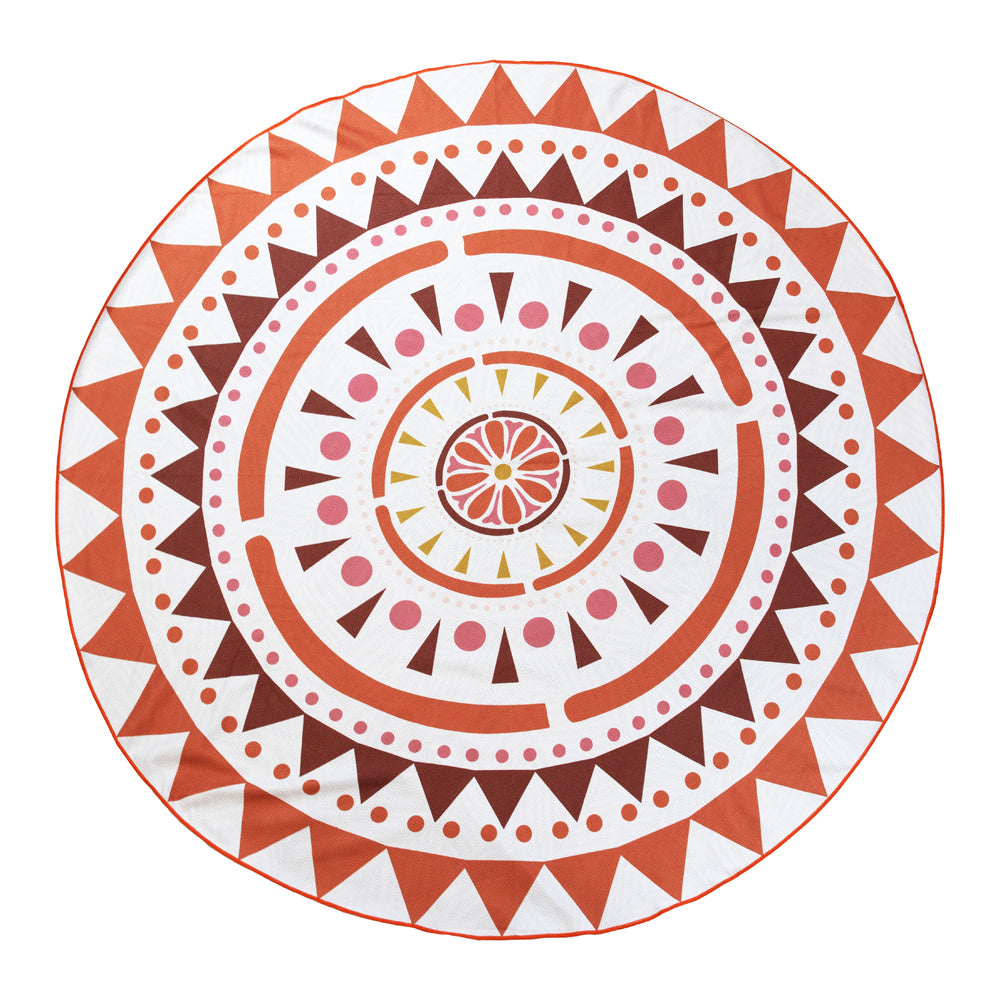 Ardor Amber Sand Free Round Beach Towel | My Linen