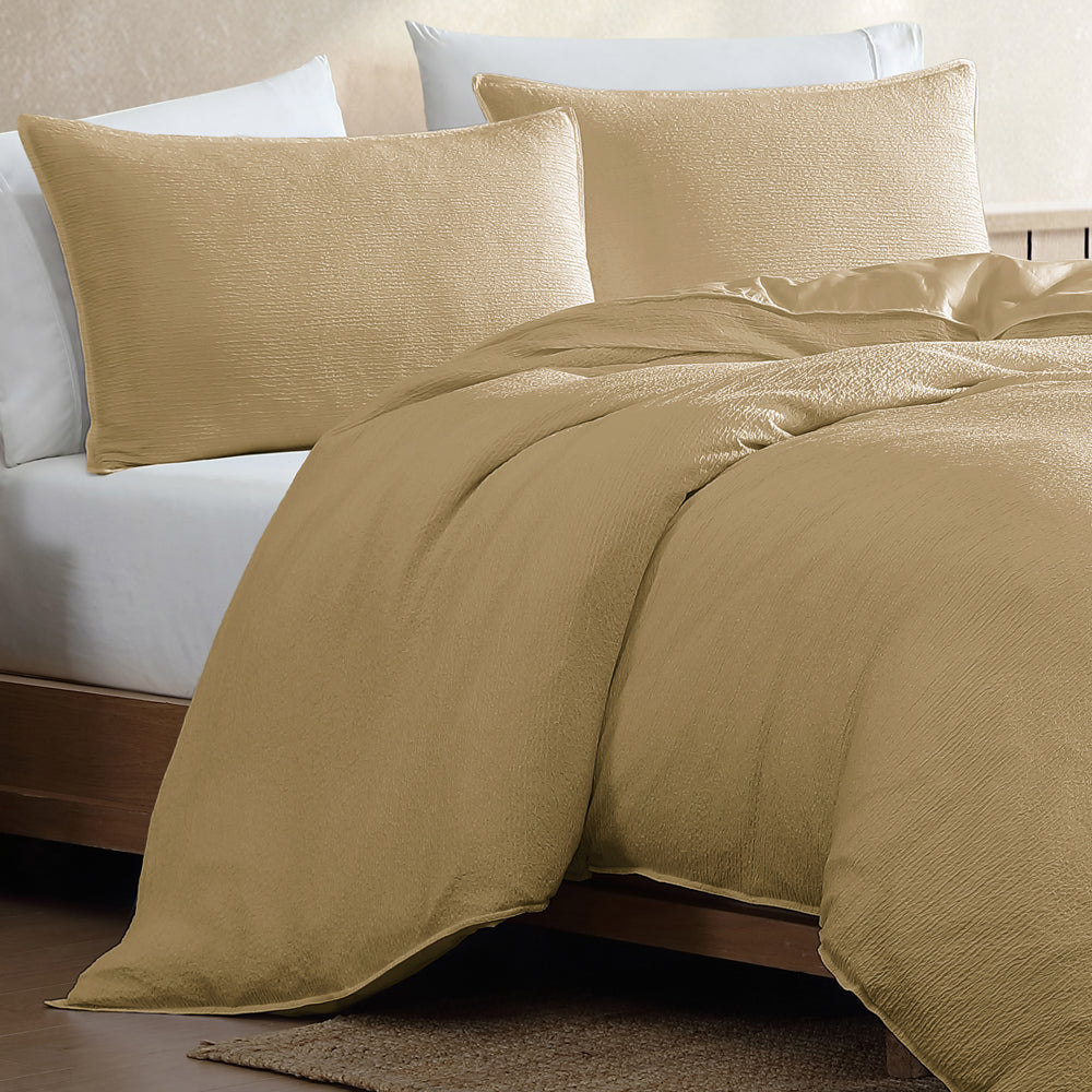 Ardor Boardwalk Yellow Quilt Cover Set Closeup | My Linen
