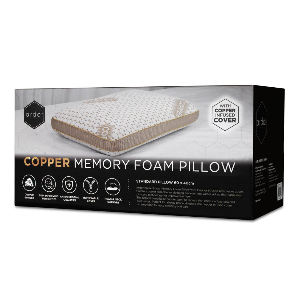 Ardor Copper Memory Pillow Packaged | My Linen