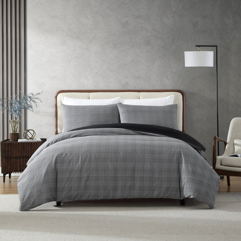 Kenneth Cole Houndstooth Plaid Quilt Cover Set | My Linen