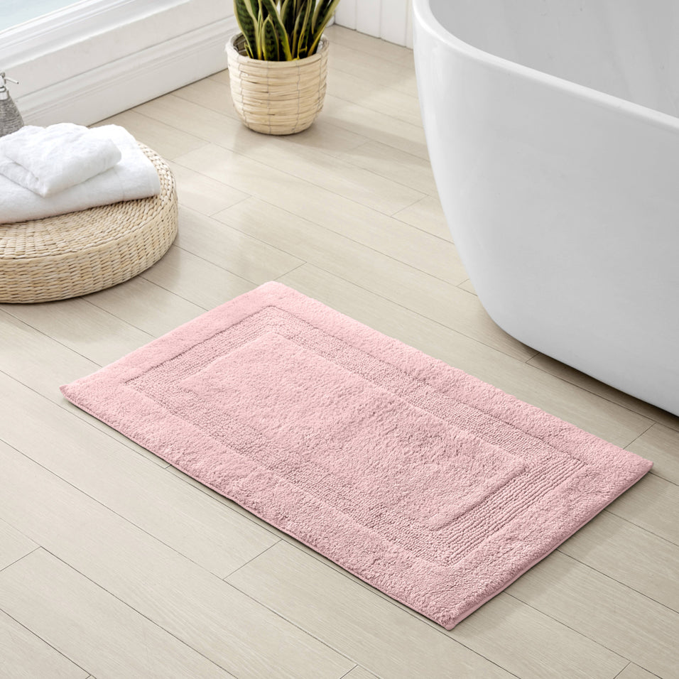 Tommy Bahama Longbranch Petal Pink Reversible Bath Mat Lifestyle | My Linen