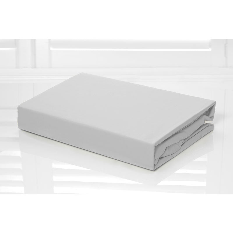 100% Cotton Fitted Sheet & Pillowcase Combo 250TC Silver Grey | King Bed