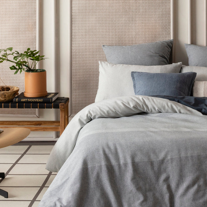 Carter Navy Quilt Cover Set | Queen Bed