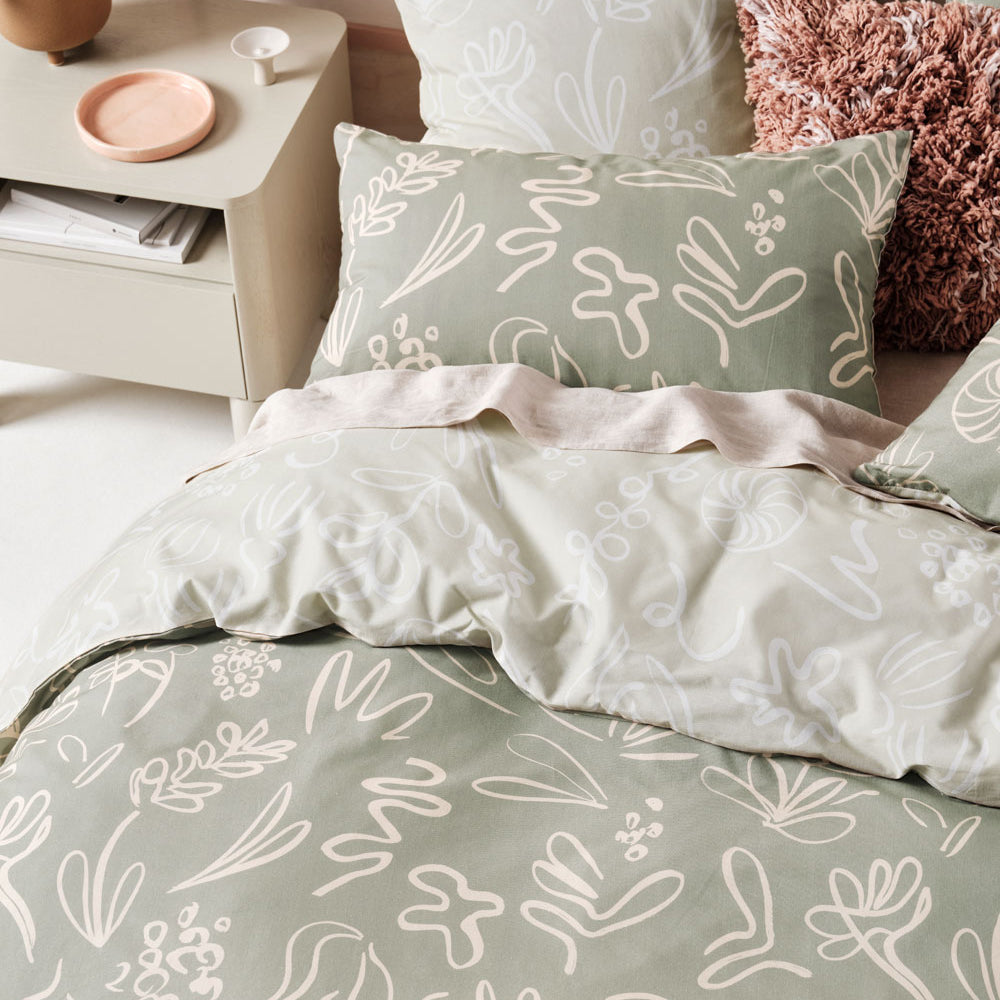Adley Eucalyptus Quilt Cover Set | King Bed