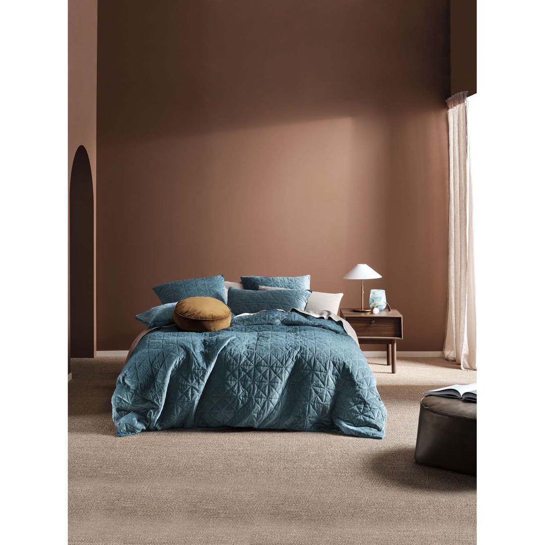 Heath Teal Quilt Cover Set | Double Bed